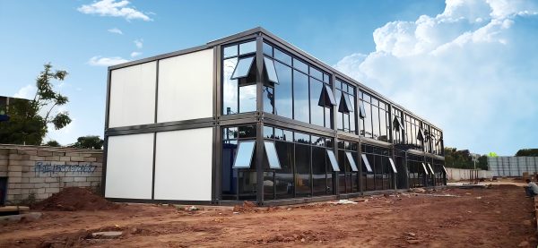 Assembly of container houses for engineering projects