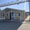 Prefabricated three-in-one foldable and expandable double-wing container house