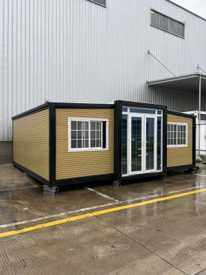 Prefabricated three-in-one foldable double-wing container house / office