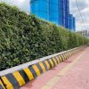 Green plant artificial turf enclosure + concrete pedestals