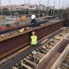 Construction site of steel columns and steel beams in Guangzhou