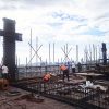 Construction site of steel columns and steel beams in Guangzhou