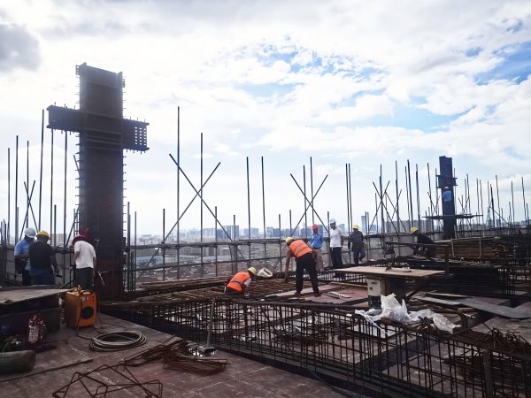 敏城1 Construction site of steel columns and steel beams in Guangzhou