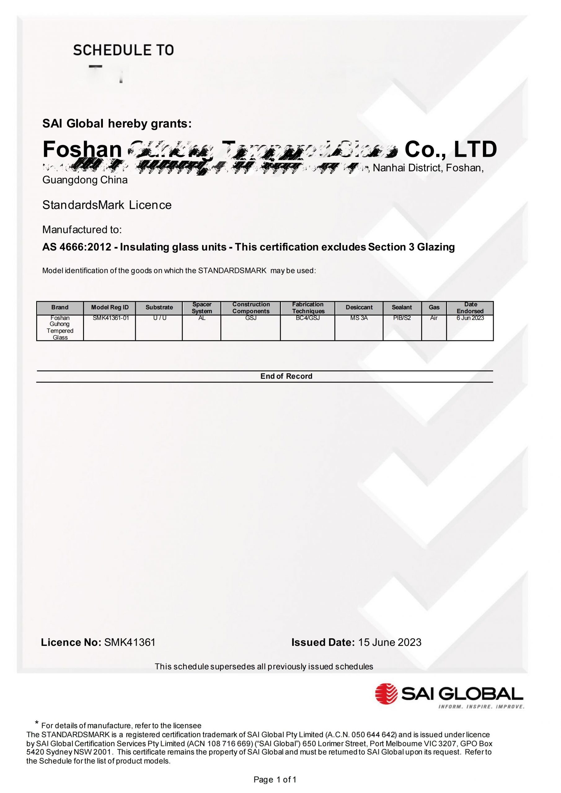 Door and Window Certification