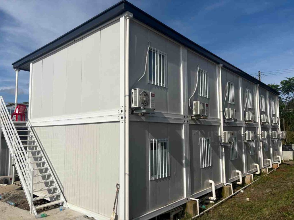 prefabricated container houses shipped by sea for island construction project