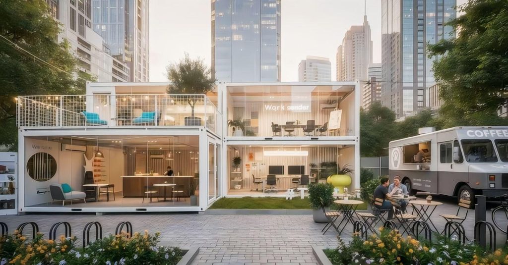 modular container architecture used for urban renewal