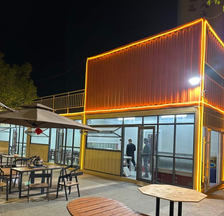shipping containers transformed into modern commercial buildings