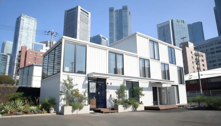 three-story standalone steel structure container office building