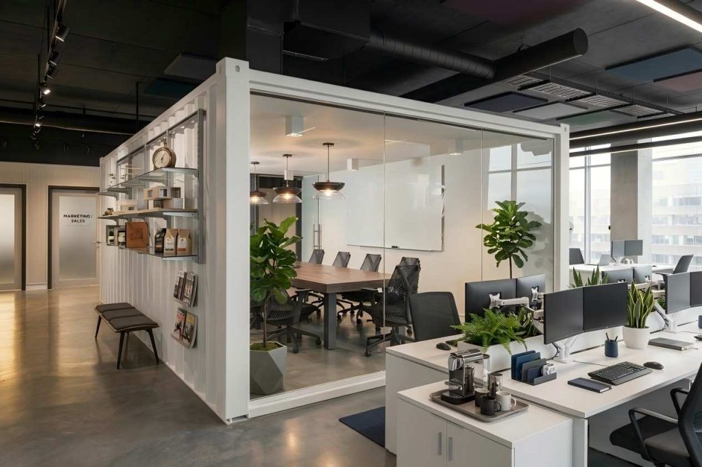 Industrial style office with container architecture