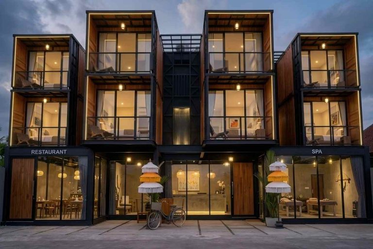 steel structure container hotel building