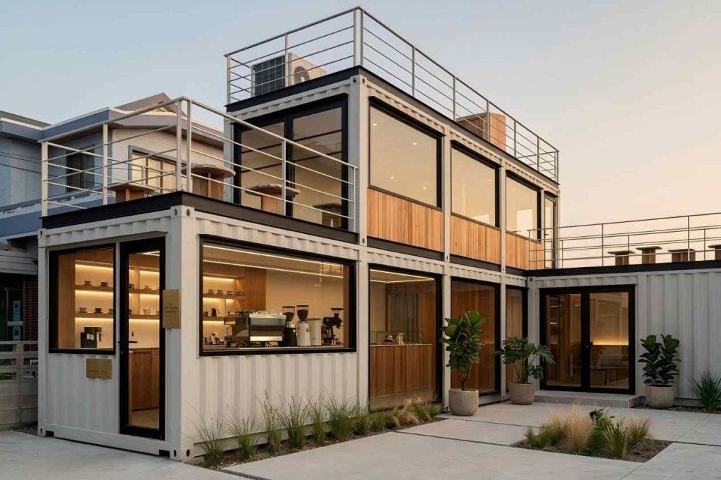 container coffee shop commercial street design