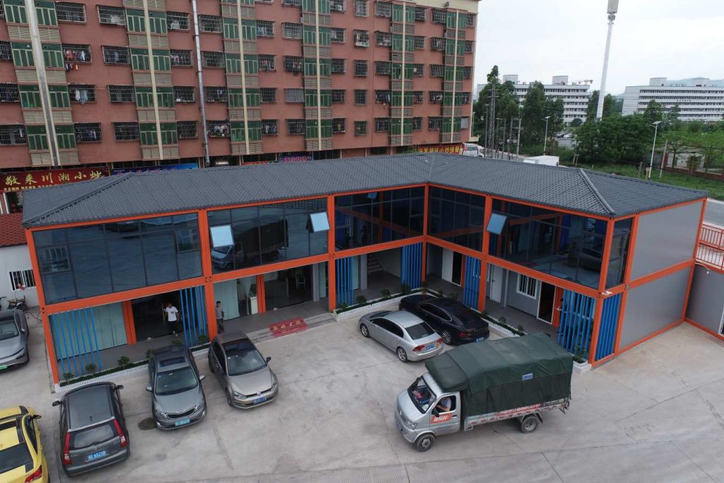 modular container building project installation