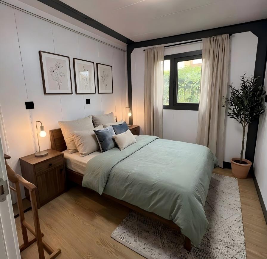 Modern, Expandable Container Home Bedroom Design