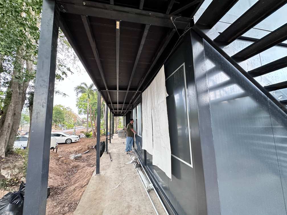 two story industrial container commercial building exterior