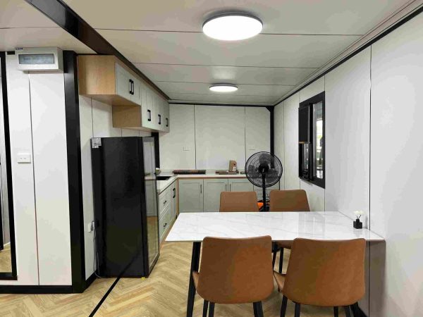 White three-bedroom expandable container unit
