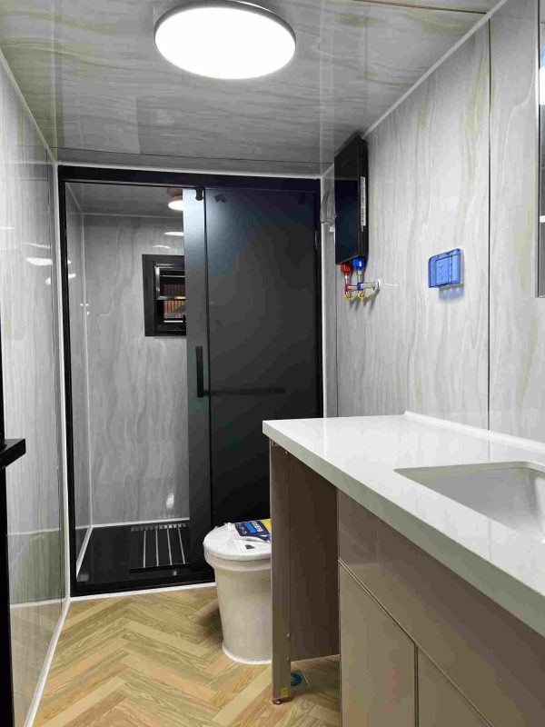White three-bedroom expandable container unit