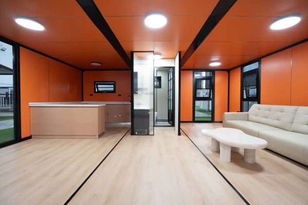 _DSC2124 20-foot expandable container with a wood-look exterior and glass walls