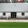 White three-bedroom expandable container unit