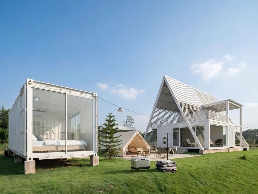 Prefabricated modular steel holiday villa for resort and glamping projects