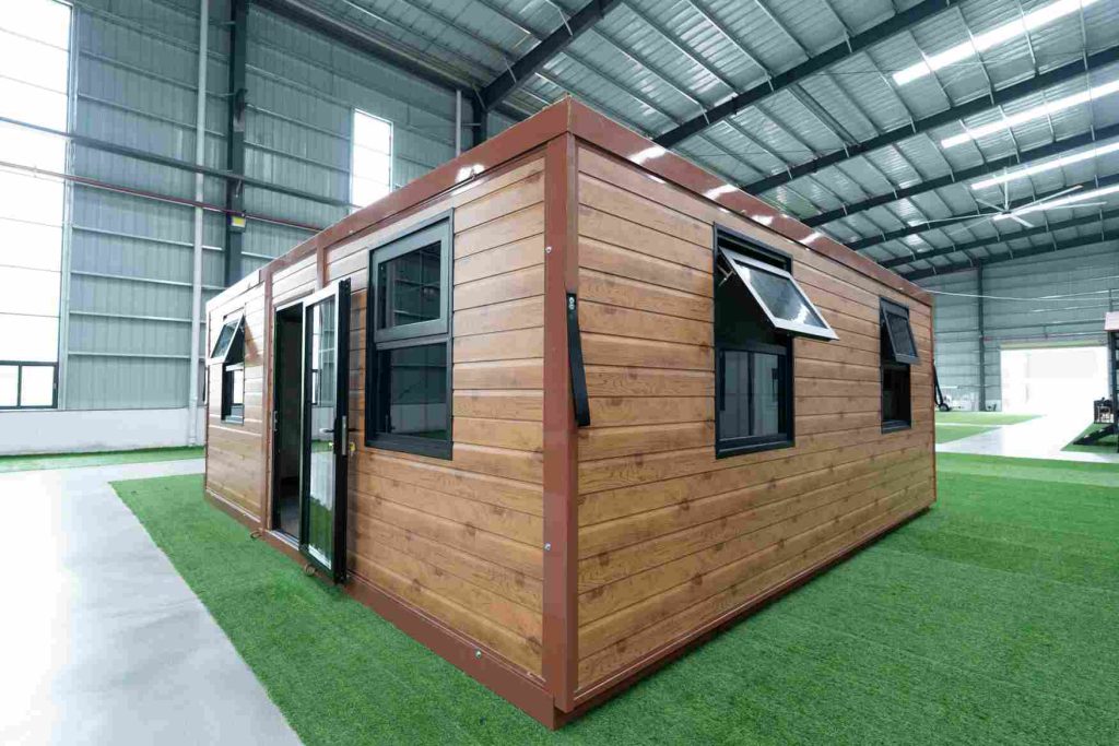 Expandable container house with wood grain exterior modExpandable container house with wood grain exterior modular homeular home