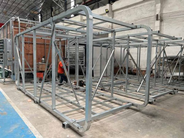 Steel structure frame production workshop for modular space capsule houses