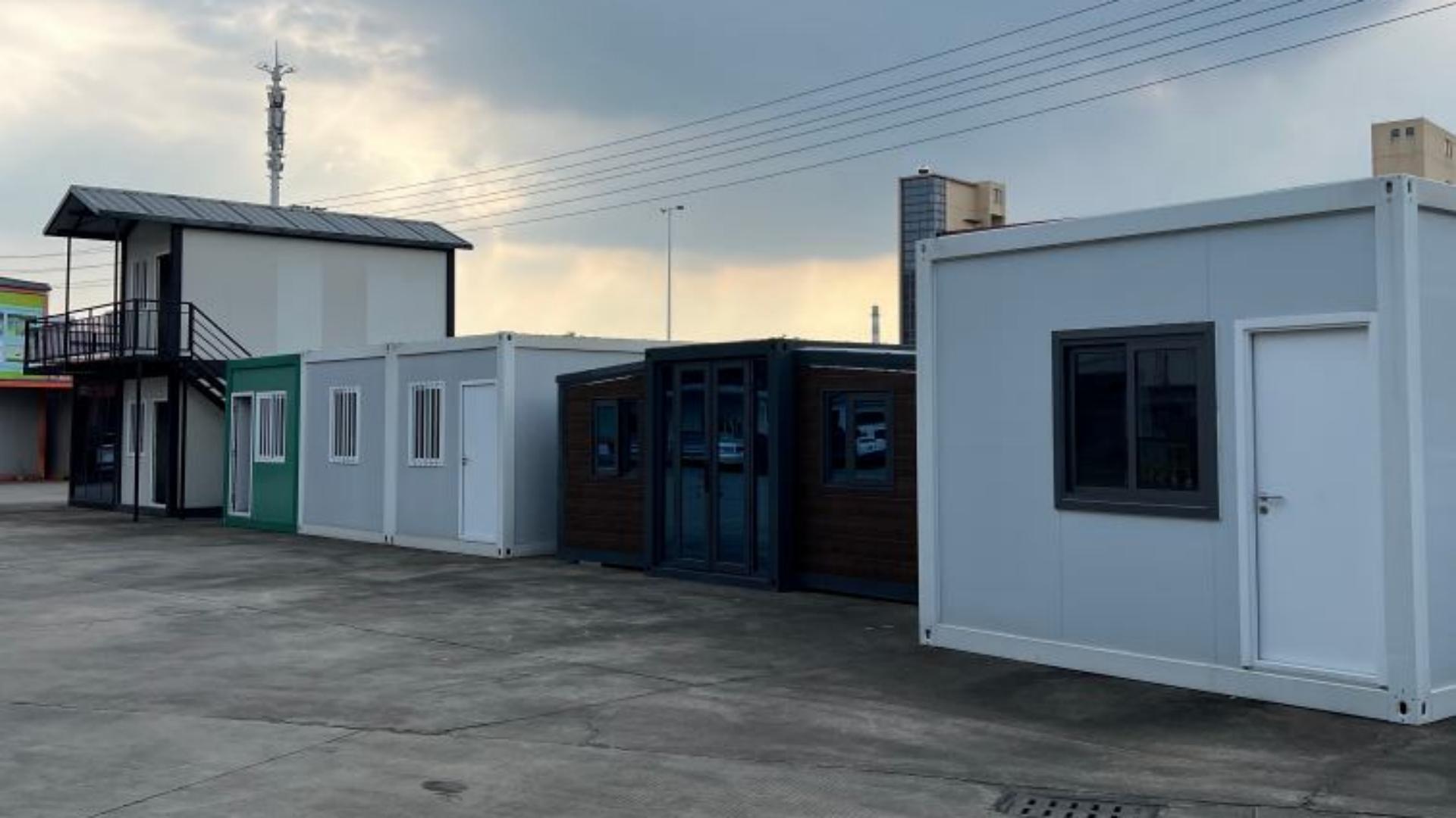 Exterior of a modern modular container house