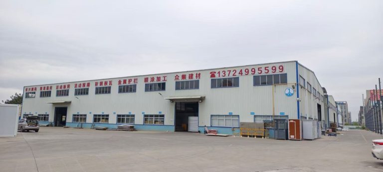 Production workshop of a Chinese steel-structure container house manufacturing plant