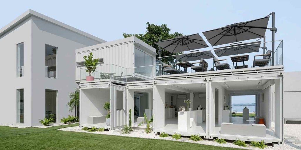 Stacked Container Units Create Modern Commercial and Leisure Spaces